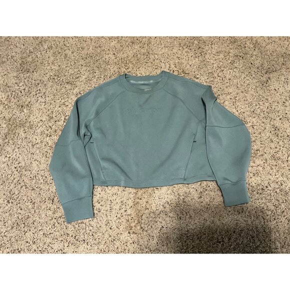 Lululemon Align Cropped Sweatshirt Teal Blue Womens Size 8 - Picture 1 of 13